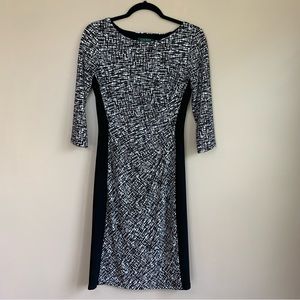 Ralph Lauren Black & White Stretchy Fitted Sheath Dress | 4